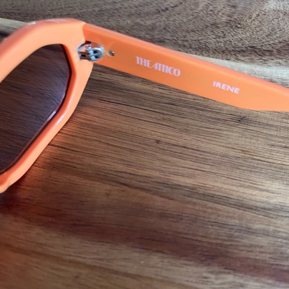 The Attico / Linda Farrow - Irene Geometric Sunglasses in Orange - Picture 3 of 5